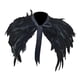 thumbnail image 4 of Capa de plumas, chal, bufanda gótica para mujer, bufandas de plumas en capas, cuello para cosplay Negro, 4 of 9