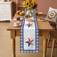 thumbnail image 2 of Independence Day Table Runner 60 Inches Long Farmhouse Dress Scarves, Red Blue Patriotic Star Stripes Plaid Dining Tablerunner for Coffee Table/Kitchen Island/Party Décor, 13" x 60", 2 of 8