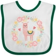 thumbnail image 3 of Inktastic Llama Rose Flower Wreath Girls Baby Bib, 3 of 4