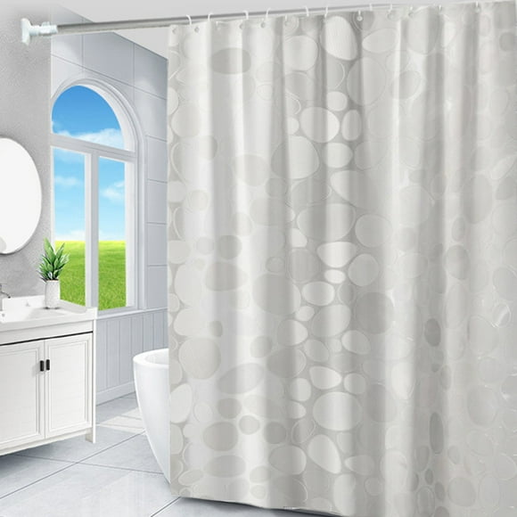 EGNMCR Bathroom Shower Curtain Liner 8G EVA Thick 3 D Frosted Pebbles Plastic Shower Curtains Heavy Duty Waterproof Shower Liner No Need To Punch Holes To Provide Hook shower curtain