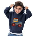 thumbnail image 3 of Toddler Kids Fall Winter Hooded Clothes Boys Girls Track Pullover Tops Long Sleeve Sweatshirt Hoodies Girl Hoodies with Pocket Navy 6Y, 3 of 5