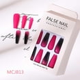 thumbnail image 5 of Uñas postizas HUOGUO, color degradado, cabeza larga y plana, 24 unidades, 5 of 5