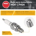 thumbnail image 2 of Bujía C7HSA NGK Para Moto At110 Cs125 Ds150 Gs150 Ws150 negro, 2 of 3