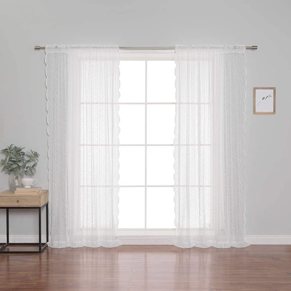 Quality Home Sheer 2 Panel Curtain Set 84" Length