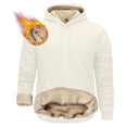 thumbnail image 2 of ZHOUCHANKIDS Male Autumn and Winter Hooded Warm and Com fortable Thick Wool and Velvet Bottoming Sweatshirt Long Sleeved Round Neck Top Sweatshirt Beige Medium, 2 of 8