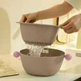 thumbnail image 5 of STPToys Clearance Kitchen Colander with Bowl Strainer,8.6 inch Plastic Fruits and Vegetable Washing Basket Double Layered Drain Basin Cleaning Mixing Basket - Gray, 5 of 7