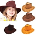 thumbnail image 2 of Sombrero de vaquero occidental con ala curvada para niños pequeños, sombrero de Sol para exteriores, regalos de cumpleaños para niños, fiesta de vacaciones, Cosplay, 2 of 4