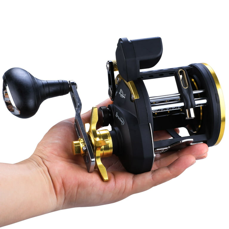 Sougayilang 6+1BB Line Counter Fishing Reel Conventional Level Wind Trolling  Reel 