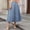 Light Blue, variant on High Waist Skirts Women Button Down Mid-Length Skirt Pocket Elastic Waist A-line Skirt Solid Color Casual Summer Skirt
