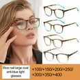 thumbnail image 2 of Leopard Print Large Frames Oval Anti Blue Light Flat Decorative Optical Gla, 2 of 8