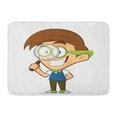 thumbnail image 1 of YUSDECOR Search Cartoon Nerd Geek Holding Magnifying Glass Kid Character Rug Doormat Bath Mat 23.6x15.7 inch, 1 of 1