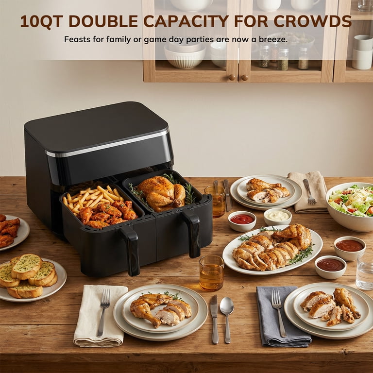 NICWIN 10QT Dual Basket Air Fryer with LED photo 7