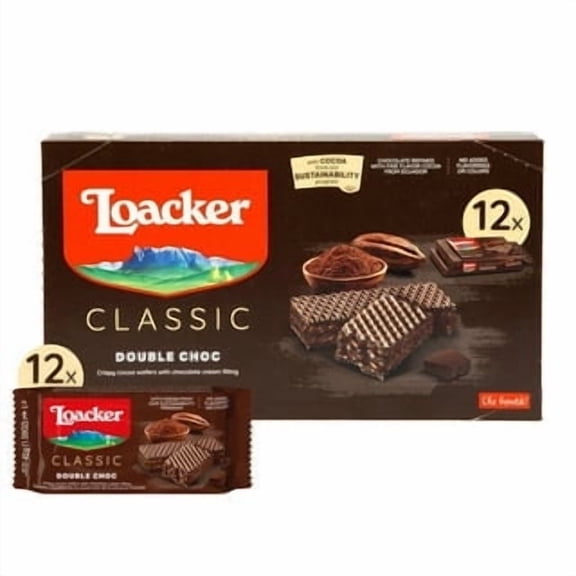 Loacker Classic Chocolate Wafers – 12 Count Bulk Pack, 1.59 oz Individually Wrapped Cookies