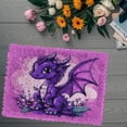 thumbnail image 5 of DIY Latch Hook Rug Kits Cartoon Dragon and Flower Stamped Non-slip Mat Crocheting Yarn Hook and Latch Emboridery Tapestry for Home Floor Decor and Pet Warm Cushion 52x38cm(12), 5 of 7