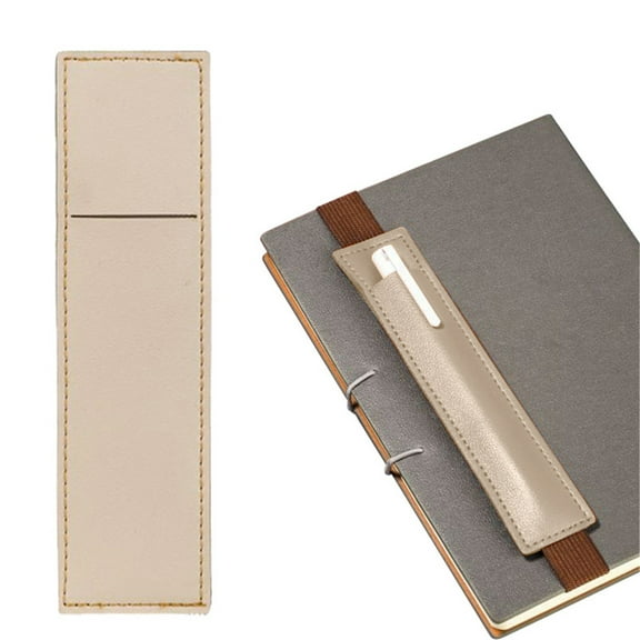 Awwp 1 Pack Adjustable Pen Loop Holder, Elastic Notebook Pencil Holder, PU Leather, Fits 1-2 Pens/Pencils, for Planners, Tablets, Journals, Bookmark Feature, Detachable, Office Supplies
