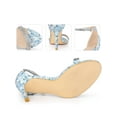 thumbnail image 2 of BLISSFUL STEP Rhines Straps Floral Print Ankle Strap Stiletto Heel Sandals for Women Blue 11, 2 of 6