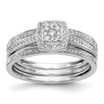thumbnail image 7 of 14K White Gold Square Halo Cluster 1/5 carat Diamond Complete Engagement Ring, 7 of 7