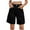Black, variant on Denim Shorts for Women Casual Adjustable Button Shorts High Rise Wide Leg Shorts
