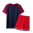 thumbnail image 4 of dmqupv Shorts for Toddler Boys Active Boys Short Sets 2 Piece Short Sleeve T-Shirt and Shorts Boys Athletic Sets Navy,5-6 Years, 4 of 4