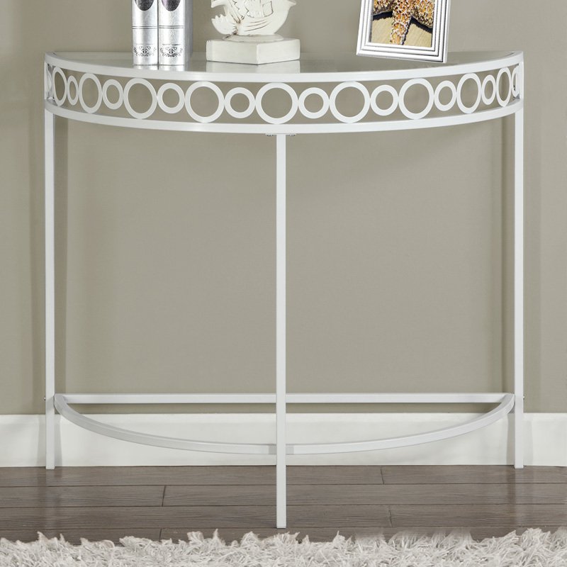 Metal 36" Hall Console Accent Table, White