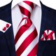 thumbnail image 1 of Corbata de boda de seda a rayas rojas y negras para hombre, regalo de gemelos a mano, corbata para hombre, moda para fiesta de negocios, envío directo Dengxun unisex, 1 of 2