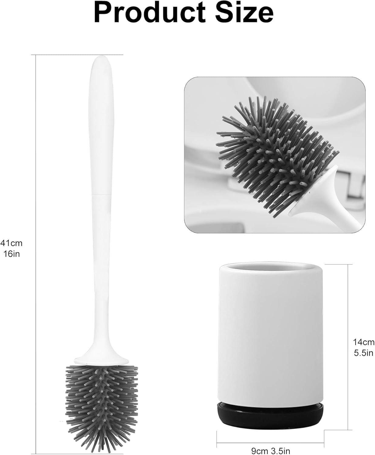 Bathroom Deep Cleaner: Silicone, Tpr Toilet Brush Set For Deep Cleaning, Ergonomic Handle, Wall Mountable
