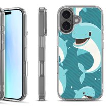 For iPhone 17 Shockproof Protective Phone Case, by OneToughShield - Smiling Dolphin