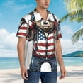thumbnail image 3 of Sikiie Patriotic Boxing Bear Art Print Men's Hawaiian Shirt, Summer Beach Button Pocket Short Sleeve T-Shirt,3X-Large, 3 of 7