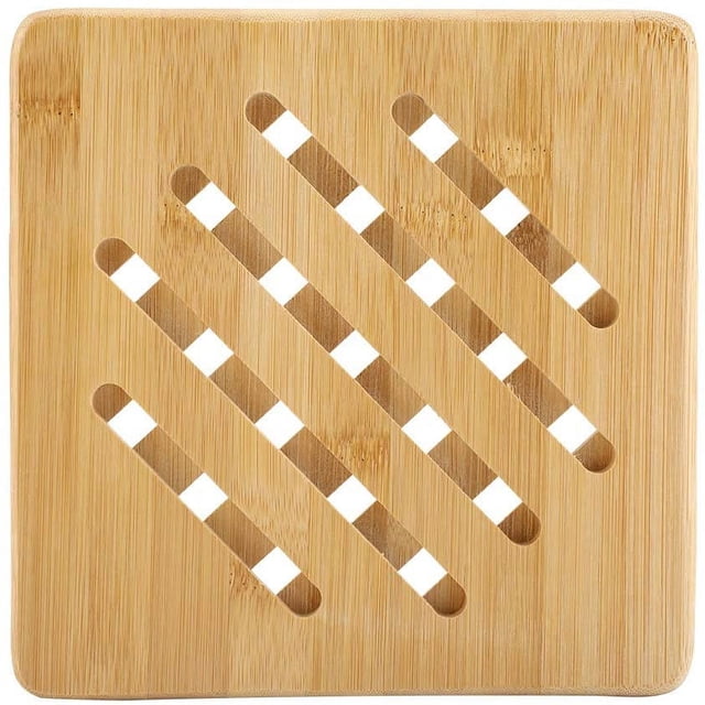 Tapete aislante para mesa de 15cm, tapete de bambú hueco cuadrado, 1 unidad
