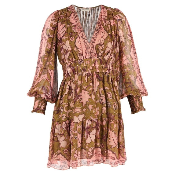 Pre-Owned Ulla Johnson Rosetta Printed Mini Dress in Multicolor Silk