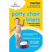 Tidy Tots Portable Potty Chair Liners, Disposable Potty Seat Covers, 32 Liners and 32 Super-Absorbent Pads, XL