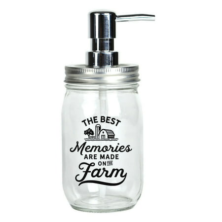 The Best Memories Glass Mason Jar Soap Dispenser 16