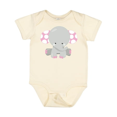 

Inktastic Cute Elephant Little Elephant - Pink Gray Gift Baby Girl Bodysuit