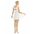 thumbnail image 3 of Doomiva Women Lyrical Dance Dresses V-Neck Chiffon Ballet Latin Dance Dress White 3XL, 3 of 7