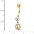 thumbnail image 2 of 14K Yellow Gold Cz Anchor & Ships Wheel Belly Ring (30.25 X 9.41) Made In Vietnam bd213, 2 of 5