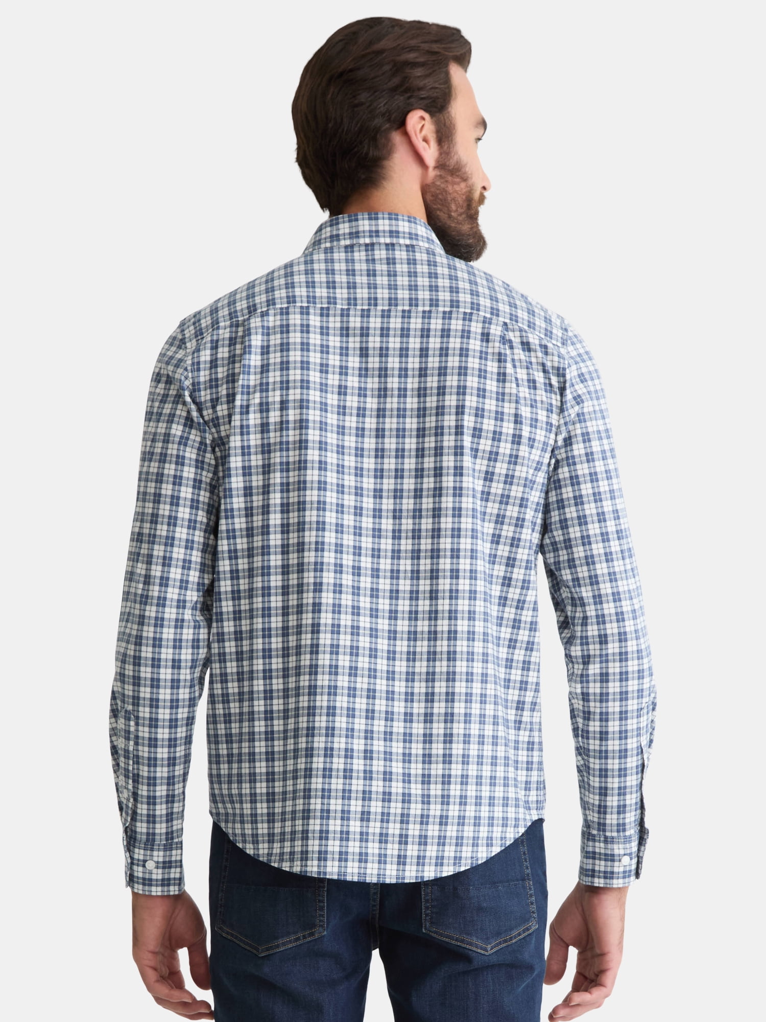 George Men's & Big Men's Classic Fit Poplin Shirt with Long Sleeves, Sizes S-3XL