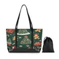 thumbnail image 7 of FORMRS Canvas Laptop Tote Bag for Women with 15.6" Computer Compartments Shoulder Handbag, Yellow Christmas Gingerbread, 7 of 7