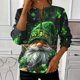 thumbnail image 1 of TaTaai Ladies Fashion St. Patrick's Day Printed Loose Round Neck Sweatshirt Long Sleeve Casual Top Soft Comfortable for Daily Home Office Streetwear Spring Fall Winter Gift, 1 of 5