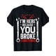 thumbnail image 1 of Camiseta divertida de mecánico, cuello redondo informal, tejido de punto de algodón ligeramente elástico, corte regular, con estampado "Estoy aquí porque rompiste algo", para adultos, ideal para todas, 1 of 6