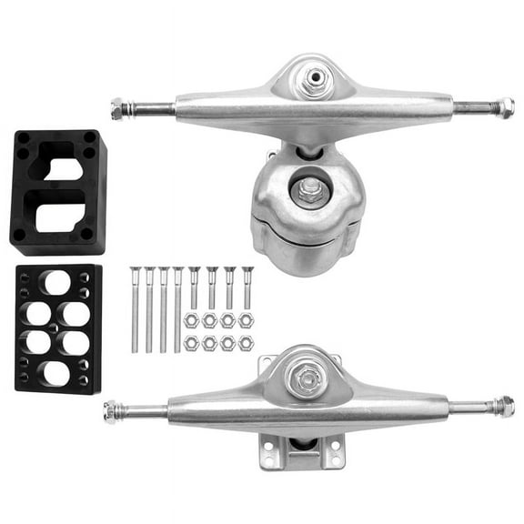 Land Surfing Skateboard Trucks for S6 Red Bridge Surfskate Skateboard Adapter,Silver Gasket Set