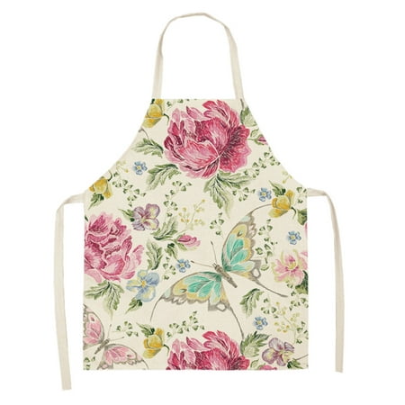 

Apron 1Pc Parent Adult The Family Kitchen Lovely Print Linen Aprons