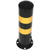 WEAVILUX Steel Safety Bollard Post Black Weather Resistant Fence Barrier