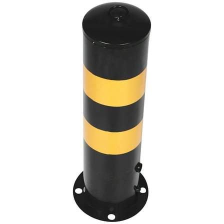 WEAVILUX Steel Safety Bollard Post Black Weather Resistant Fence Barrier