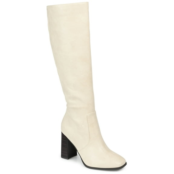 Journee Womens Karima Extra Wide Calf Stacked Heel Knee High Boots