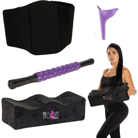 BBL Pillow After Surgery for Butt, Brazilian Butt Lift Recovery Pillow with Ab Board Post Surgery Liposuction 360 and Massage Roller Stick, BBL Post Surgery Supplies BBL Essentials
