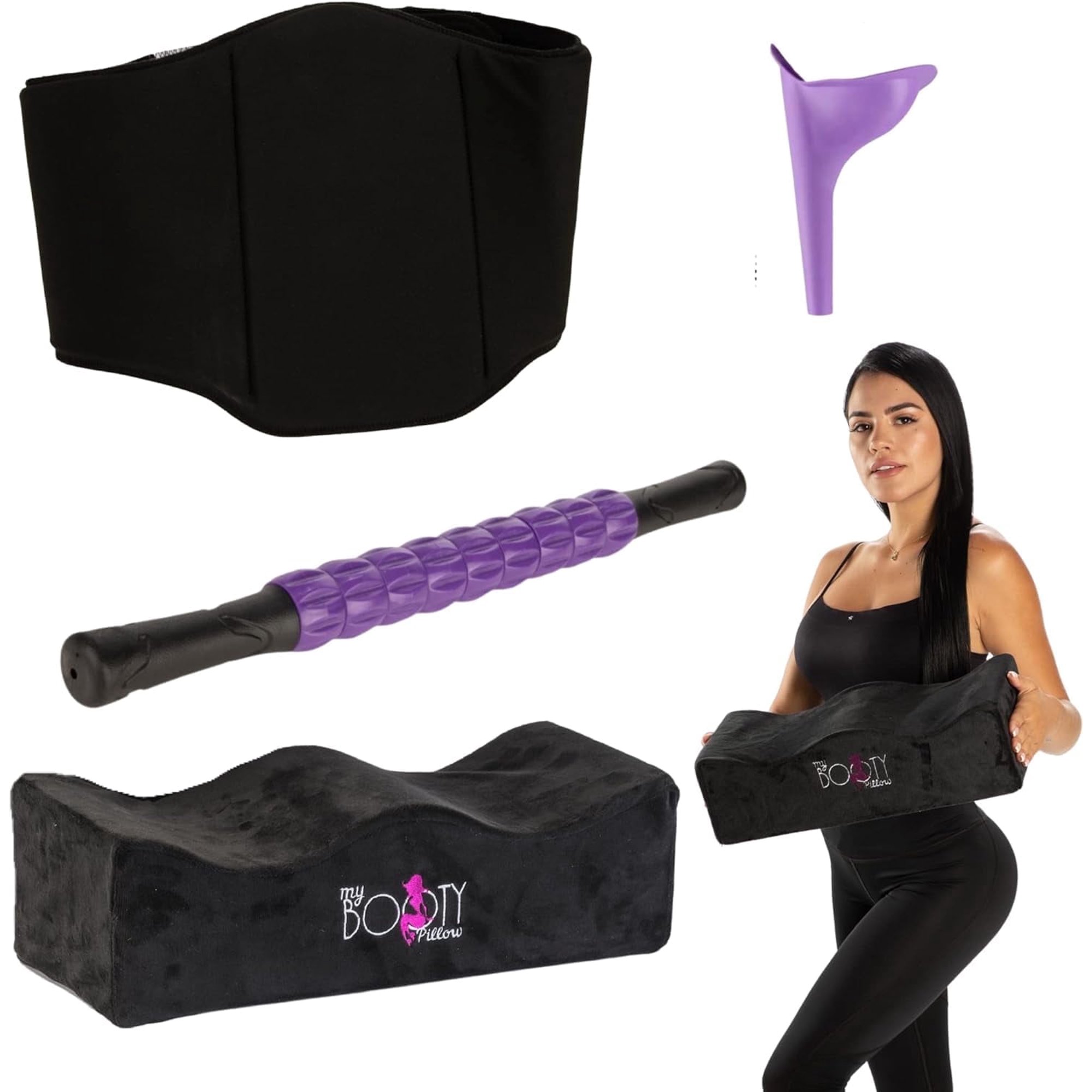 BBL Pillow After Surgery for Butt, Brazilian Butt Lift Recovery Pillow with Ab Board Post Surgery Liposuction 360 and Massage Roller Stick, BBL Post Surgery Supplies BBL Essentials