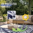 thumbnail image 4 of Outdoor Rug Waterproof 8x10 ft, Reversible Outdoor Plastic Straw Rug, Boho Patio Rug, Indoor Outdoor Carpet, RV Mat Outside for Patio, Camp, Picnic, Balcony, Deck, Backyard,Navy & White, 4 of 13