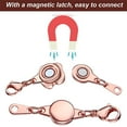 thumbnail image 3 of OUSITAID 12 Pieces Locking Magnetic Clasps Rose Jewelry Magnetic Clasp Necklace Lobster Clasp Closures Magnetic Clasp Converter Chain Extenders for Jewelry Necklace Bracelet (Gold, Silver, Rose Gold), 3 of 8