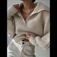 thumbnail image 4 of Suéteres de Larga para Mujer, Suéter Ajustado y Elástico de Gran Tamaño, Jersey de Punto Acanalado de Color Liso. Albaricoque XL, 4 of 8