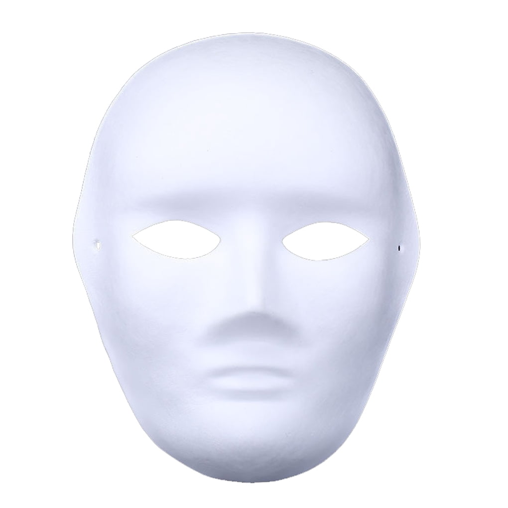 Plain White Mask Full Face Costume Mask White